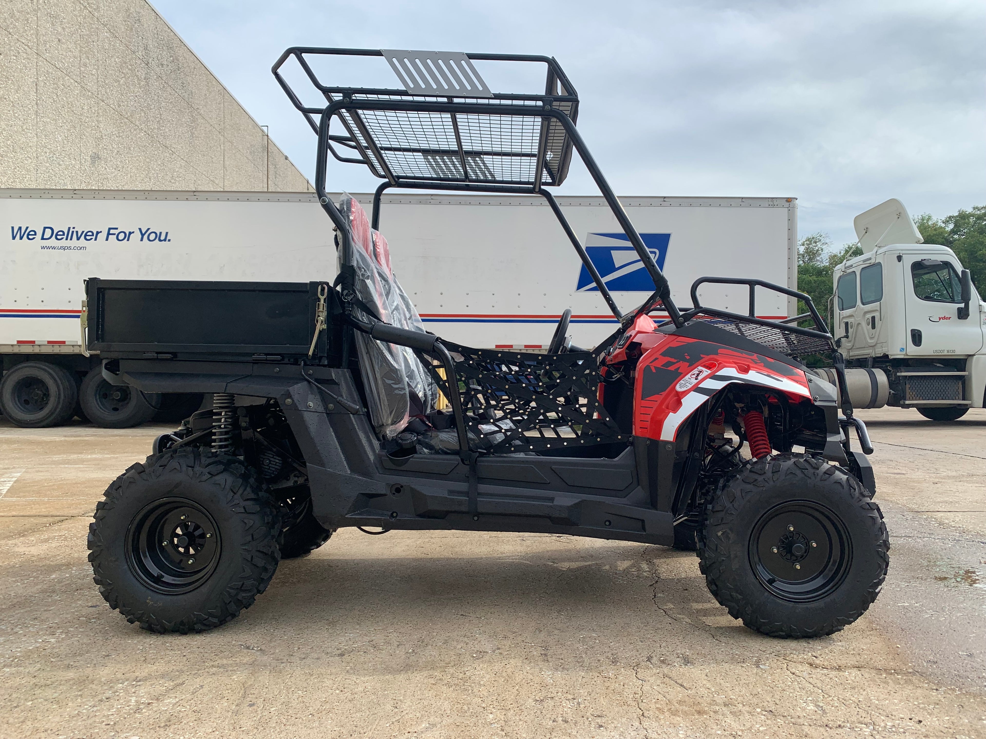TrailMaster Challenger 200U UTV Side-by-Side, Front Cargo Rack, Rear Dump Bed