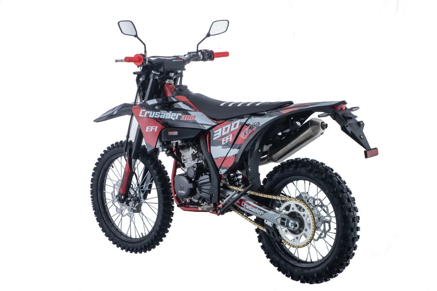 X-PRO Crusader 300 EFI Dirt Bike with 6-Speed Manual Transmission, Electric Start! Big 21"/18" Wheels!