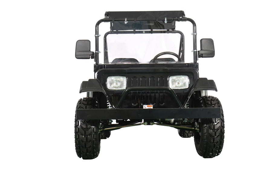 X-PRO Ridge 200 Jeep with CVT Transmission w/Reverse! with Windshield & Soft Top, 4-Wheel Disc Brakes, Big 20.5” Wheels!