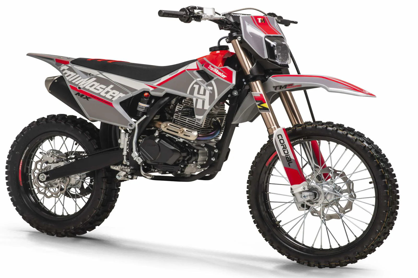 TrailMaster MX250-Pro Dirt Bike, 5-Speed Manual, Dual Disc Brakes, Electric Start (21/18) Wheels