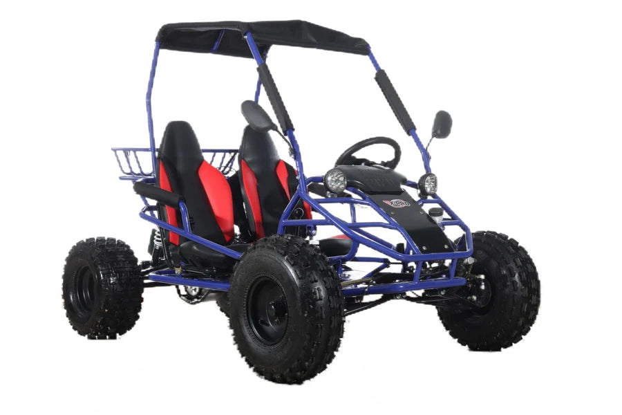 X-PRO Rover 150 Go Kart with 3-Speed Semi-Automatic Transmission w/Reverse, LED Headlights, Big 19in/18in Wheels!
