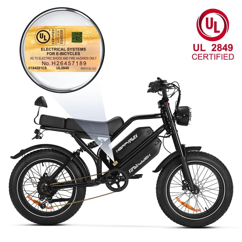 HappyRun G70 UL 2849 Certified Dual Battery Fast Electric Cargo Bike