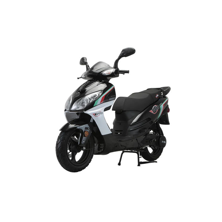 X-PRO Fiji 200 Moped Scooter with 13" Aluminum Wheels! Electric/Kick Start!