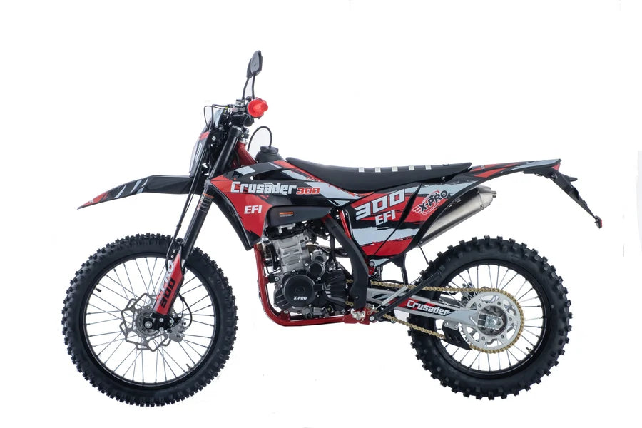 X-PRO Crusader 300 EFI Dirt Bike with 6-Speed Manual Transmission, Electric Start! Big 21"/18" Wheels!
