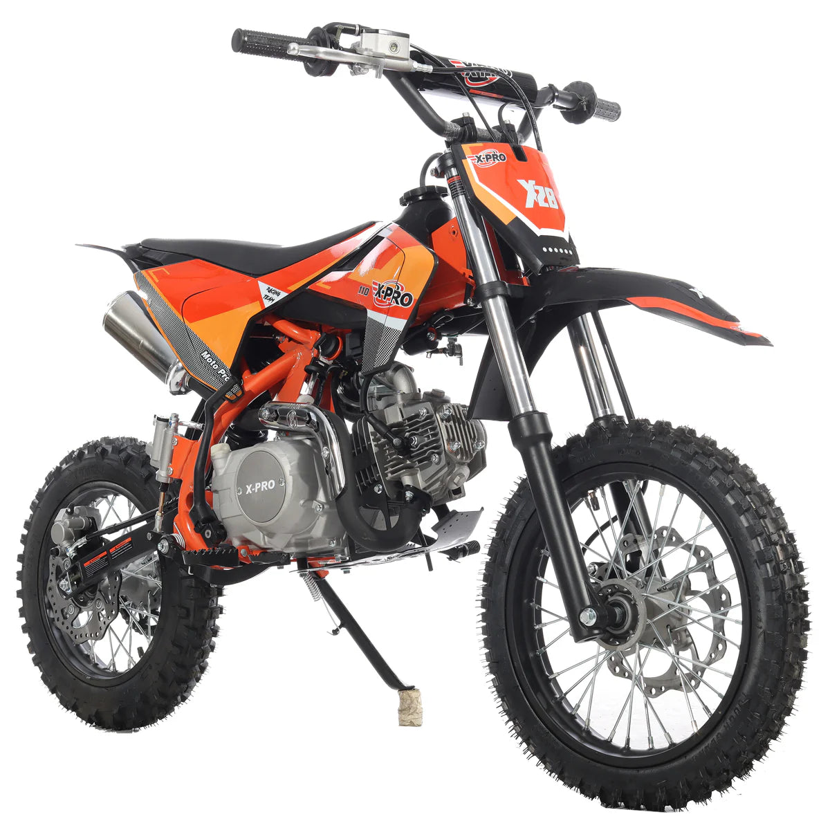 X-PRO X29 110cc K013 Dirt Bike with Automatic Transmission, Electric Start, Big 14in/12in Tires! Cradle Type Steel Tube Frame!