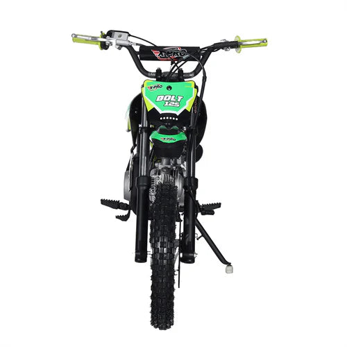 X-PRO Bolt 125cc Dirt Bike with 4-Speed Manual Transmission, Kick Start, Big 14in/12in Tires! Zongshen Brand Engine!