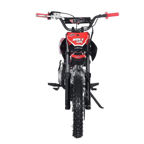 X-PRO Bolt 125cc Dirt Bike with 4-Speed Semi-Automatic Transmission, Kick Start, Big 14in/12in Tires! Zongshen Brand Engine!