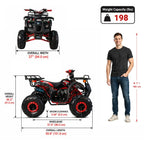 X-PRO Hawk 125cc ATV with Automatic Transmission w/Reverse, LED Headlights, Remote Control! Big 19in/18inTires!