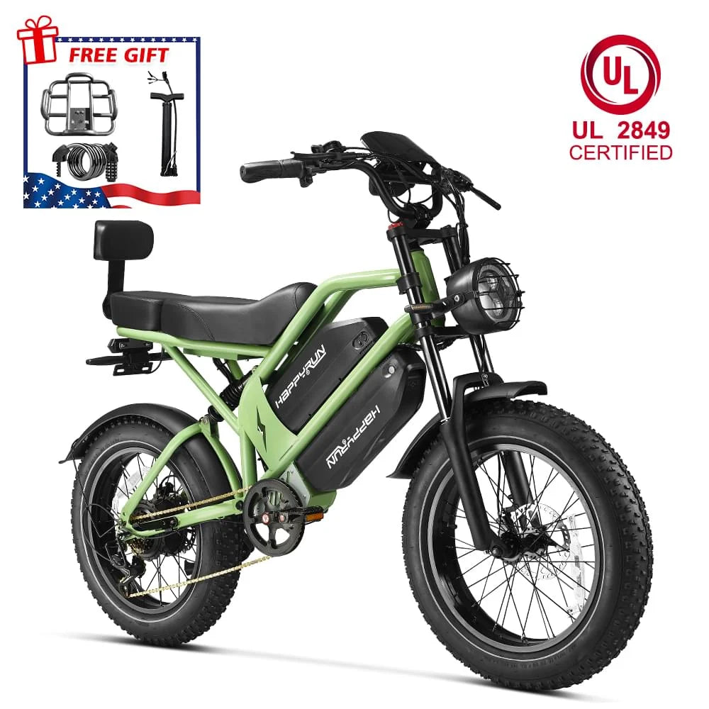 HappyRun G70 UL 2849 Certified Dual Battery Fast Electric Cargo Bike