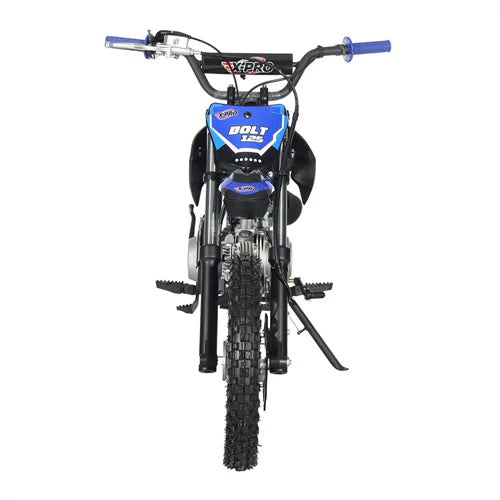 X-PRO Bolt 125cc Dirt Bike with 4-Speed Semi-Automatic Transmission, Kick Start, Big 14in/12in Tires! Zongshen Brand Engine!
