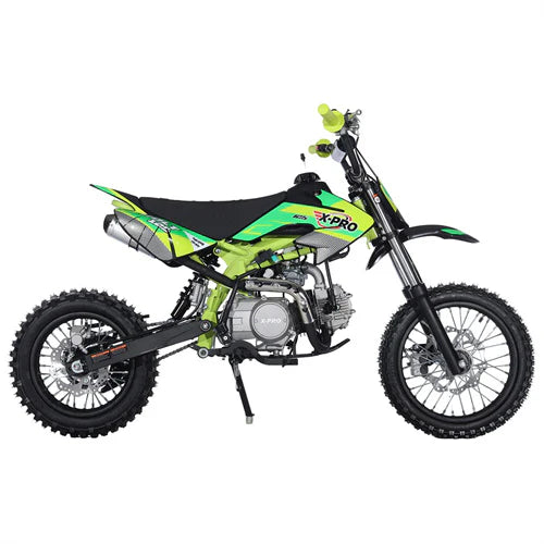 X-PRO Bolt 125cc Dirt Bike with 4-Speed Semi-Automatic Transmission, Kick Start, Big 14in/12in Tires! Zongshen Brand Engine!