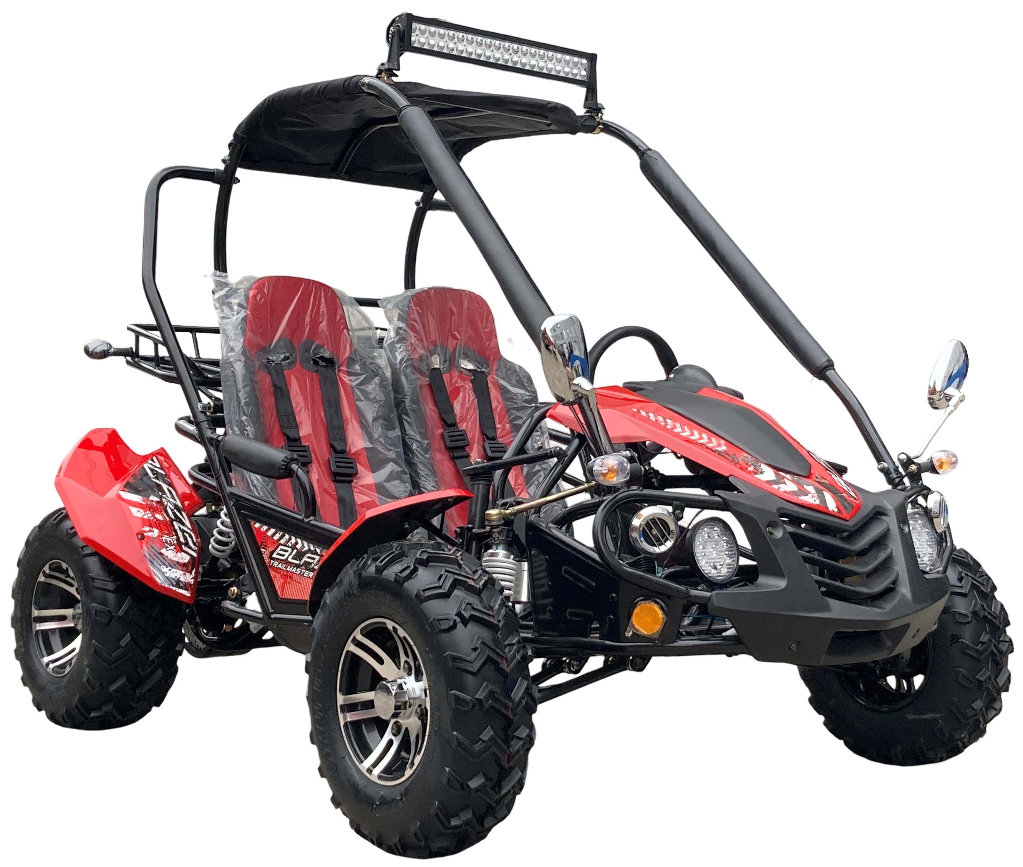TrailMaster Blazer 200EX EFI Buggy Go Kart, LED Light Bar, Windshield Included