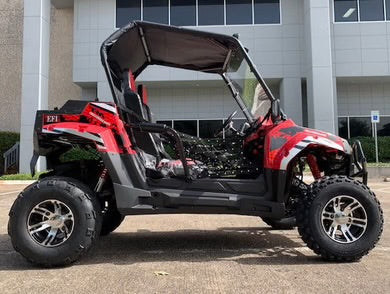 TrailMaster Challenger 200EX EFI UTV Deluxe, Windshield, Push Bar, Alloy Wheels, Light Bar