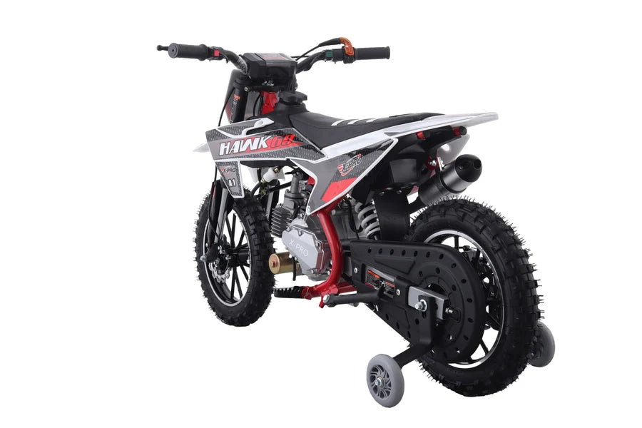 X-PRO Hawk 60 Dirt Bike with CVT Transmission, Electric start, Disc Brake! 10in Wheels! With Free Training Wheels!