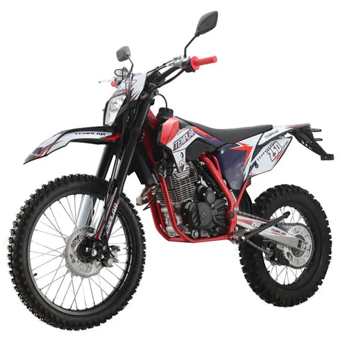 X-PRO TEMPLAR 250cc Dirt Bike with All Lights and 5-Speed Manual Transmission, Electric/Kick Start! Big 21in/18in Wheels!