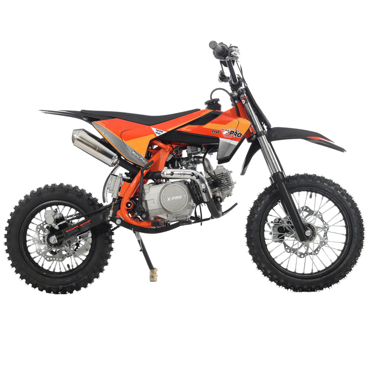 X-PRO X29 110cc K013 Dirt Bike with Automatic Transmission, Electric Start, Big 14in/12in Tires! Cradle Type Steel Tube Frame!