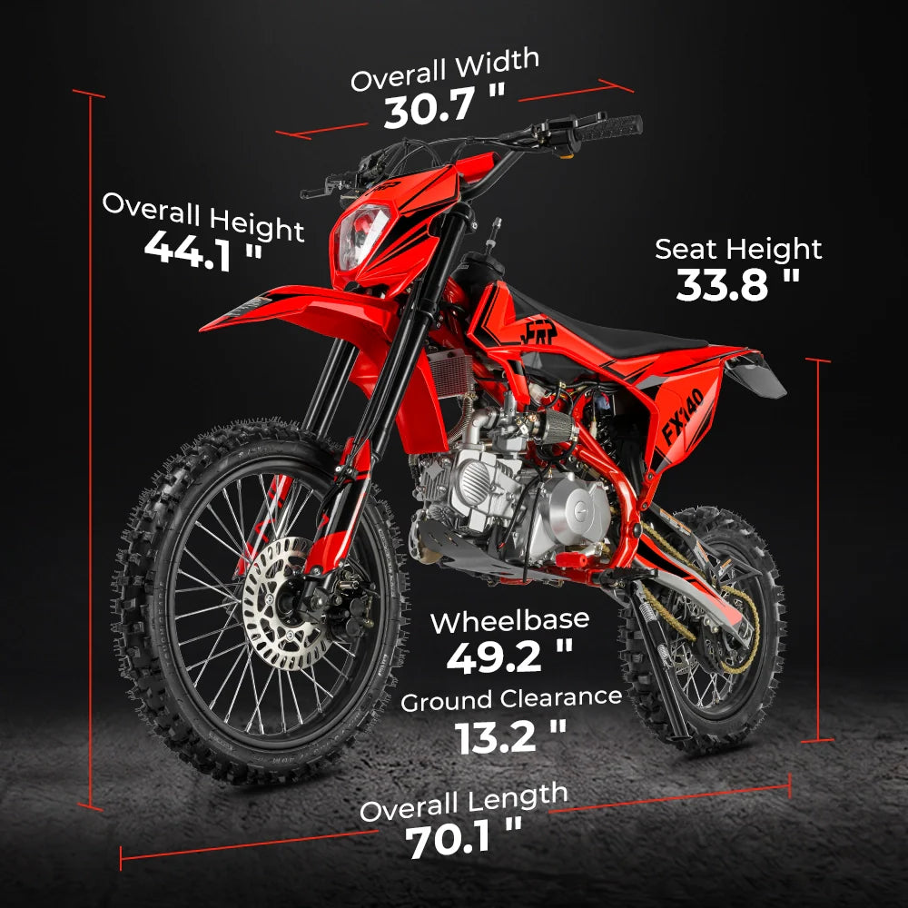 FRP Moto FX140 140cc Gas Dirt Bike Oil-Cooled 4-Speed Manual
