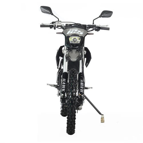 X-PRO Hawk 125cc Dirt Bike with All Lights and 4-speed Manual Transmission! Electric/Kick Start, Big 19in/16in Tires! Zongshen Brand Engine!