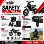 X-PRO Drax Lite 1200W 48V Electric Dirt Bike with Adjustable Speed!