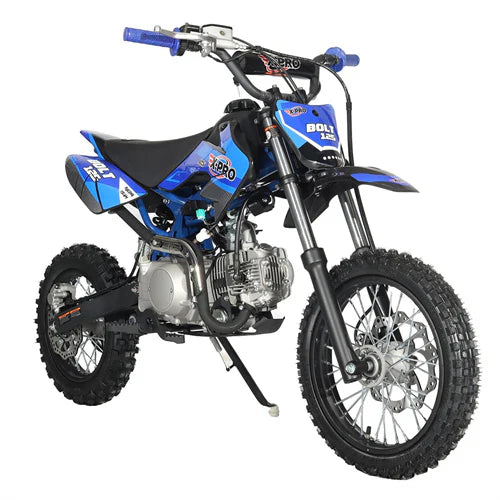 X-PRO Bolt 125cc Dirt Bike with Automatic Transmission, Electric Start, Big 14in/12in Tires!