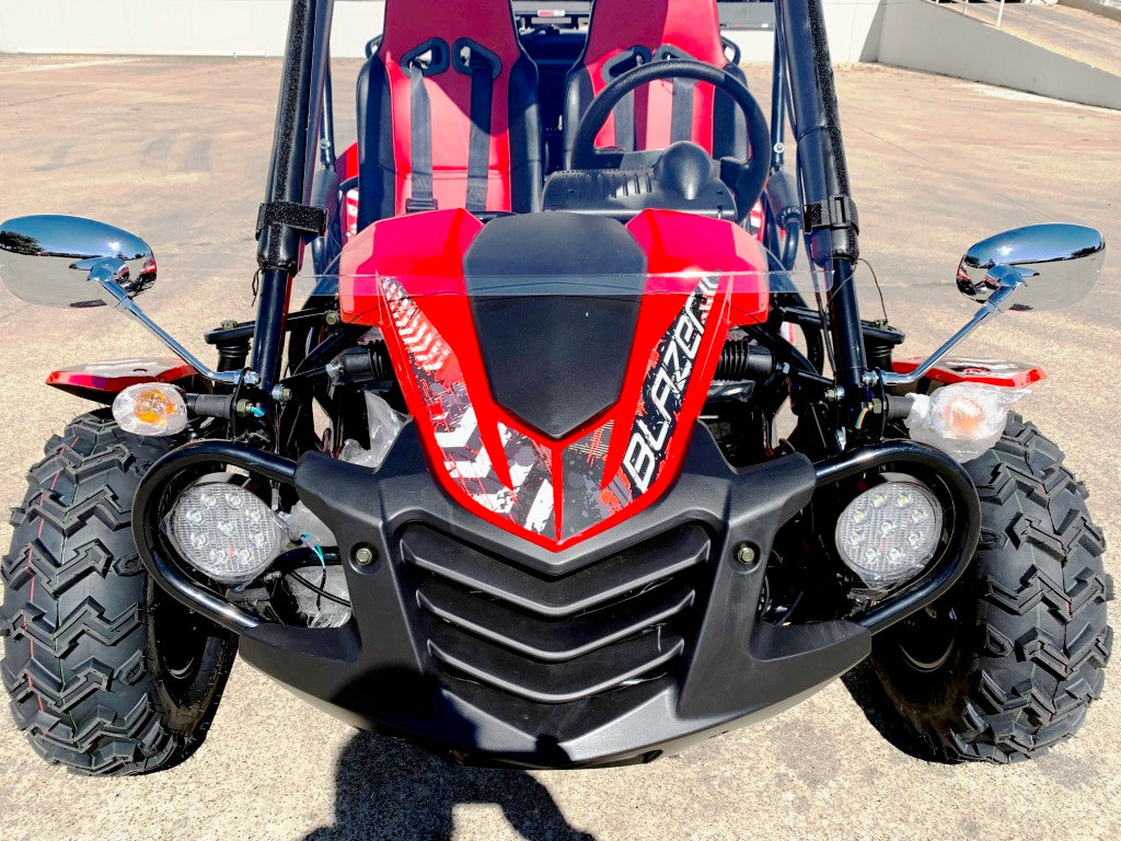 TrailMaster Blazer 200EX EFI Buggy Go Kart, LED Light Bar, Windshield Included