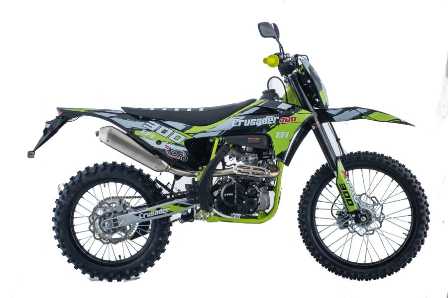 X-PRO Crusader 300 EFI Dirt Bike with 6-Speed Manual Transmission, Electric Start! Big 21"/18" Wheels!