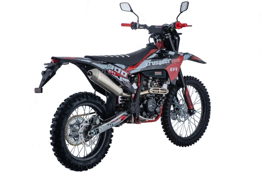 X-PRO Crusader 300 EFI Dirt Bike with 6-Speed Manual Transmission, Electric Start! Big 21"/18" Wheels!