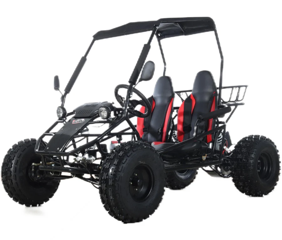 X-PRO Rover 150 Go Kart with 3-Speed Semi-Automatic Transmission w/Reverse, LED Headlights, Big 19in/18in Wheels!