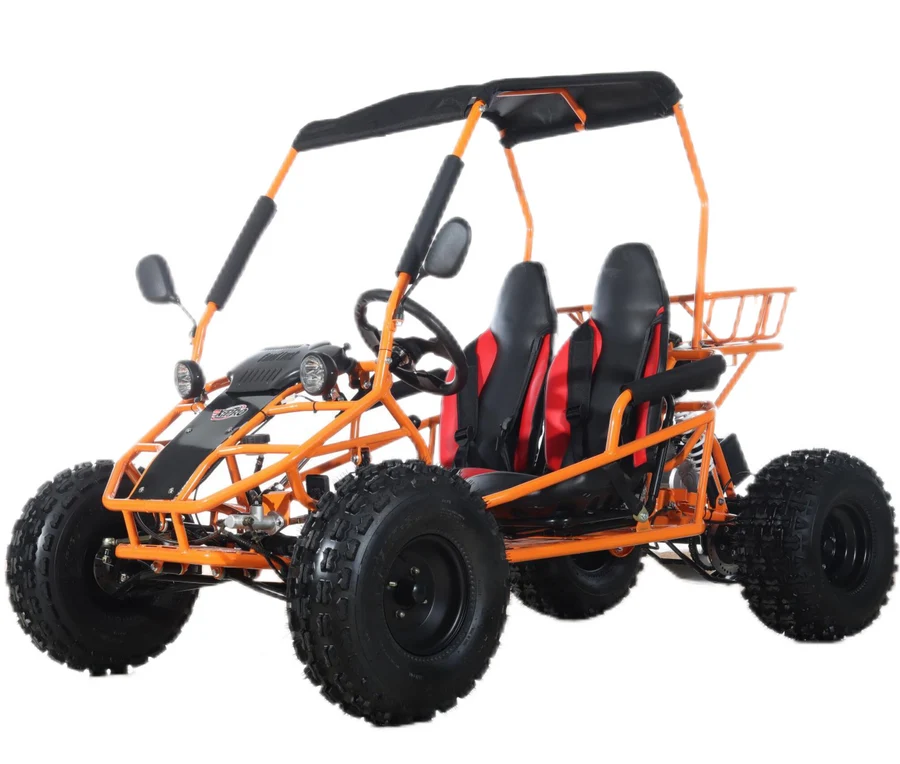 X-PRO Rover 150 Go Kart with 3-Speed Semi-Automatic Transmission w/Reverse, LED Headlights, Big 19in/18in Wheels!