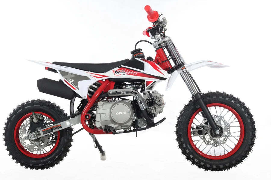 X-PRO X12 110cc Dirt Bike with Automatic Transmission, Electric Start, 12in/10in Wheels!