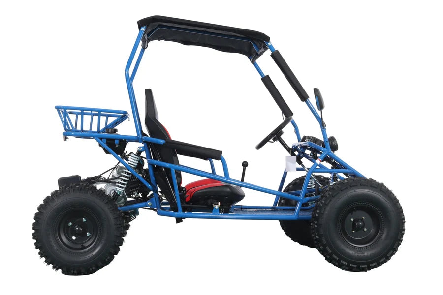 X-PRO Rover 150 Go Kart with 3-Speed Semi-Automatic Transmission w/Reverse, LED Headlights, Big 19in/18in Wheels!