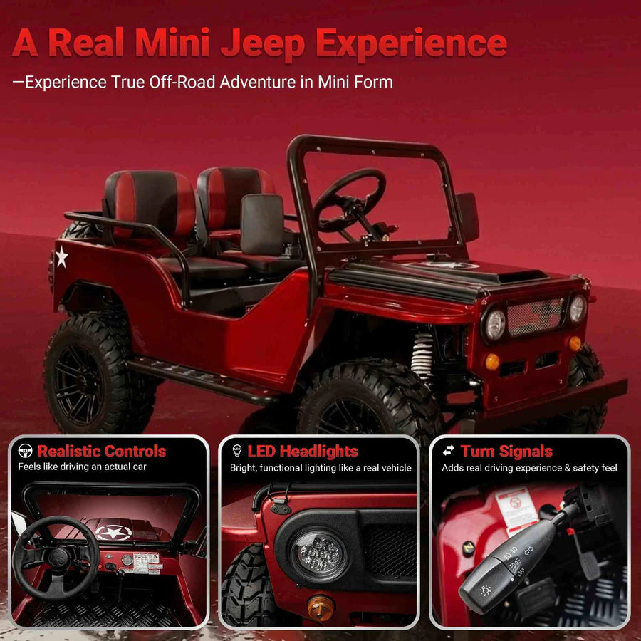 X-PRO Ranger 125 Mini Jeep Go Kart. 125cc Zongshen Engine, 3-Speed Semi-Auto with Reverse