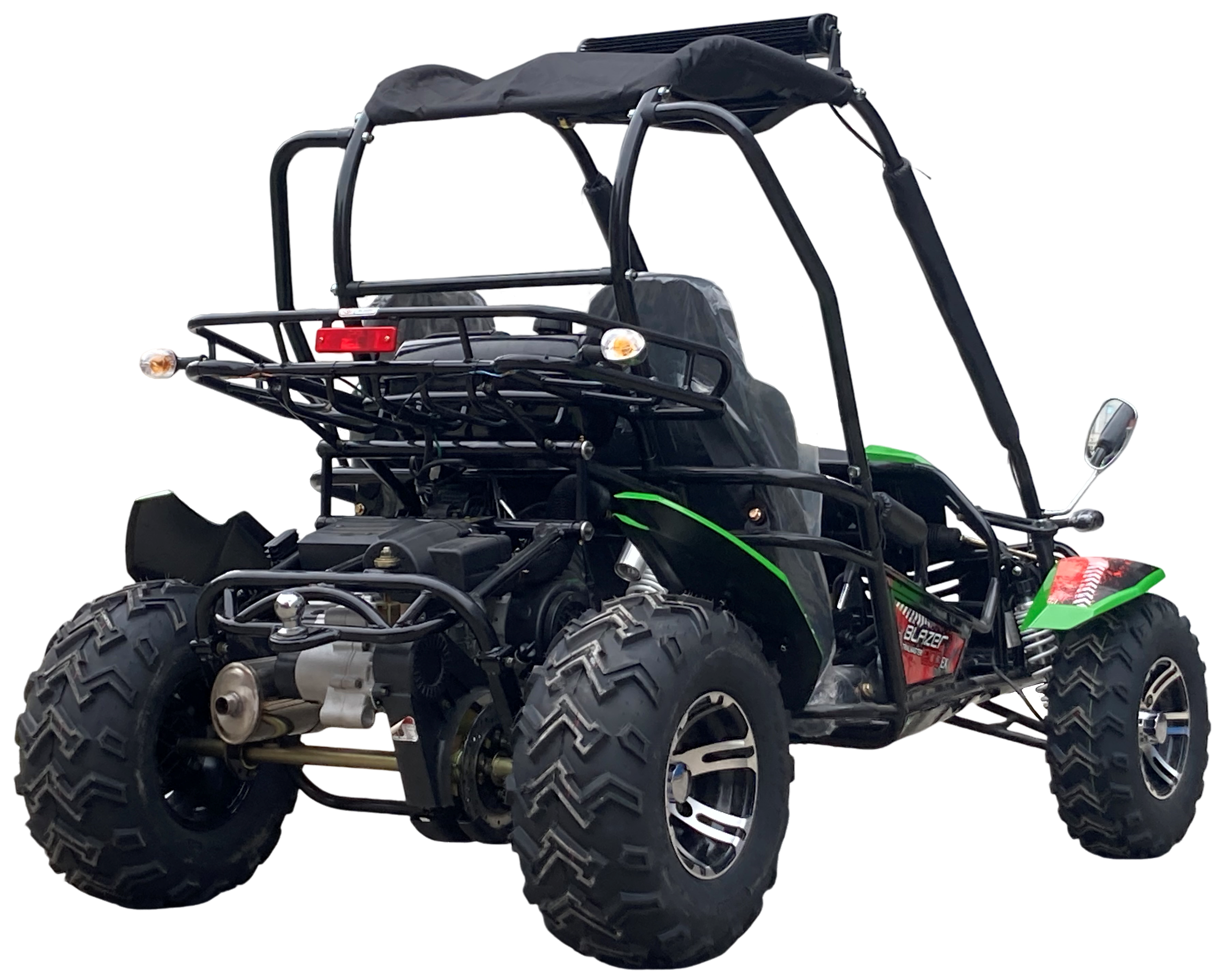 TrailMaster Blazer 200EX EFI Buggy Go Kart, LED Light Bar, Windshield Included