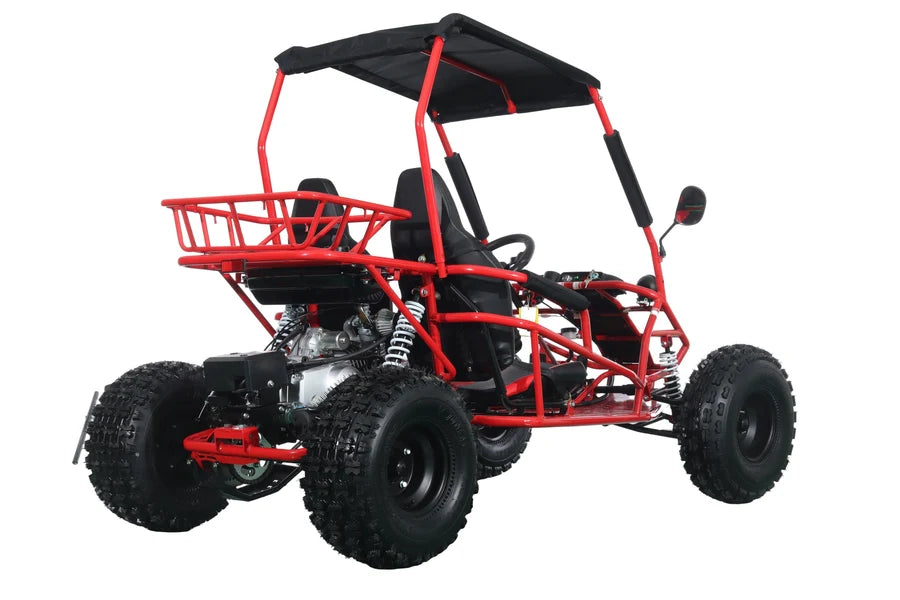 X-PRO Rover 150 Go Kart with 3-Speed Semi-Automatic Transmission w/Reverse, LED Headlights, Big 19in/18in Wheels!