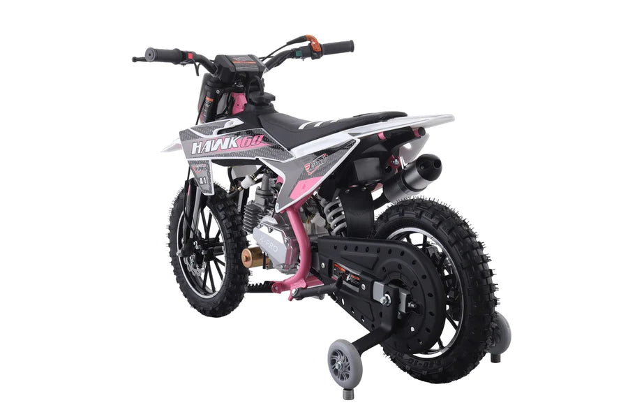 X-PRO Hawk 60 Dirt Bike with CVT Transmission, Electric start, Disc Brake! 10in Wheels! With Free Training Wheels!
