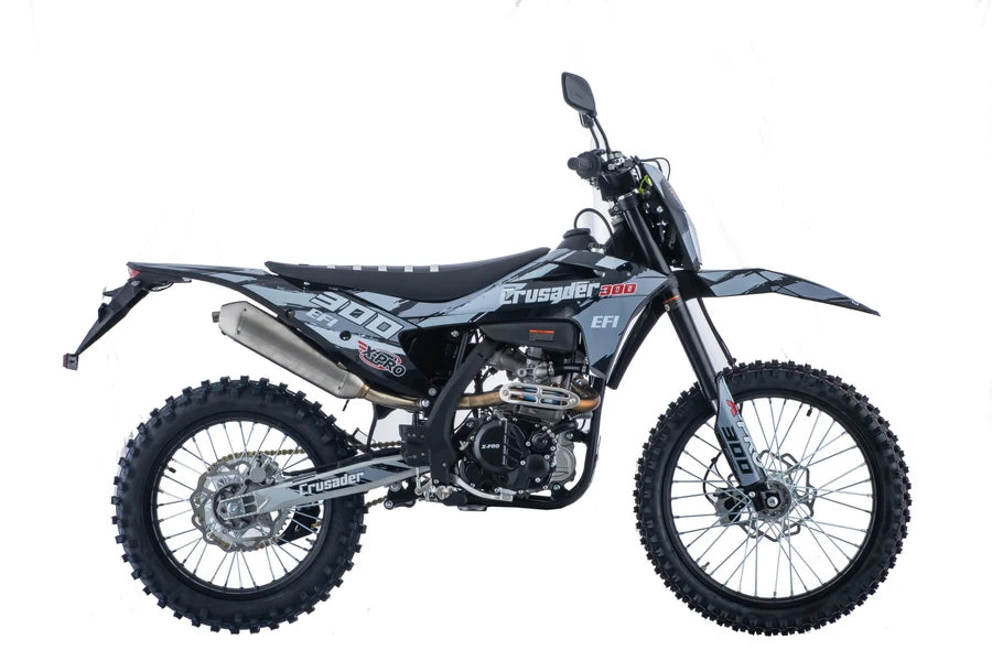 X-PRO Crusader 300 EFI Dirt Bike with 6-Speed Manual Transmission, Electric Start! Big 21"/18" Wheels!