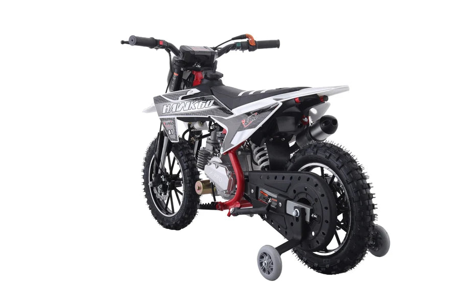 X-PRO Hawk 60 Dirt Bike with CVT Transmission, Electric start, Disc Brake! 10in Wheels! With Free Training Wheels!