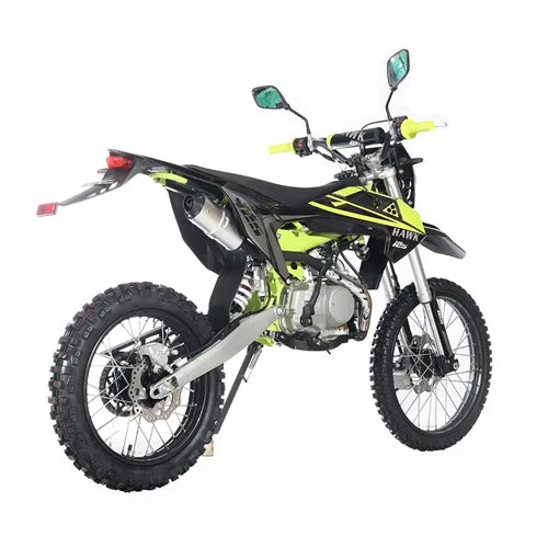 X-PRO Hawk 125cc Dirt Bike with All Lights and 4-speed Manual Transmission! Electric/Kick Start, Big 19in/16in Tires! Zongshen Brand Engine!