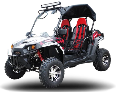 TrailMaster Challenger 200X Go Kart UTV Side by Side, with Alloy Wheels, Windshield and LED Light Bar