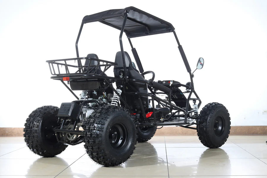 X-PRO Rover 125cc Go Kart with 3-Speed Semi-Automatic Transmission w/Reverse, LED Headlights, Big 19in/18in Wheels!
