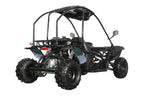 X-PRO Talon 125cc Go Kart with 3-Speed Semi-Automatic Transmission w/Reverse, LED Headlights, Big 18" Wheels! Hardtop Roof!