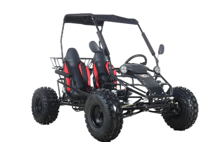 X-PRO Rover 150 Go Kart with 3-Speed Semi-Automatic Transmission w/Reverse, LED Headlights, Big 19in/18in Wheels!