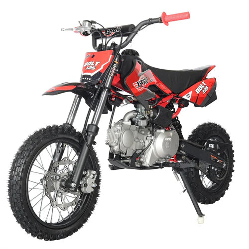 X-PRO Bolt 125cc Dirt Bike with Automatic Transmission, Electric Start, Big 14in/12in Tires!
