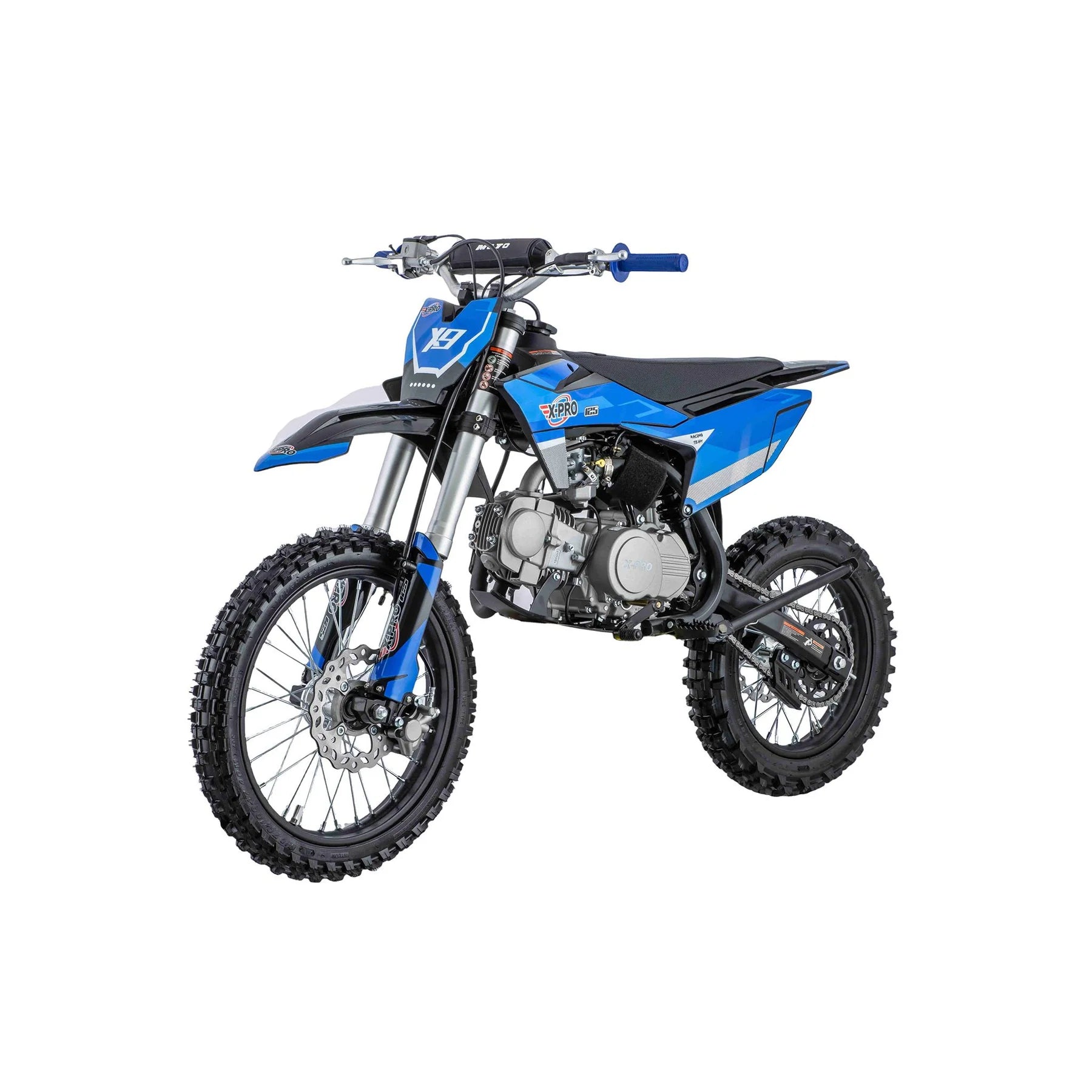 X-PRO X9 125cc Dirt Bike with 4-Speed Manual Transmission, Kick Start, Big 17in/14in Tires! Zongshen Brand Engine!