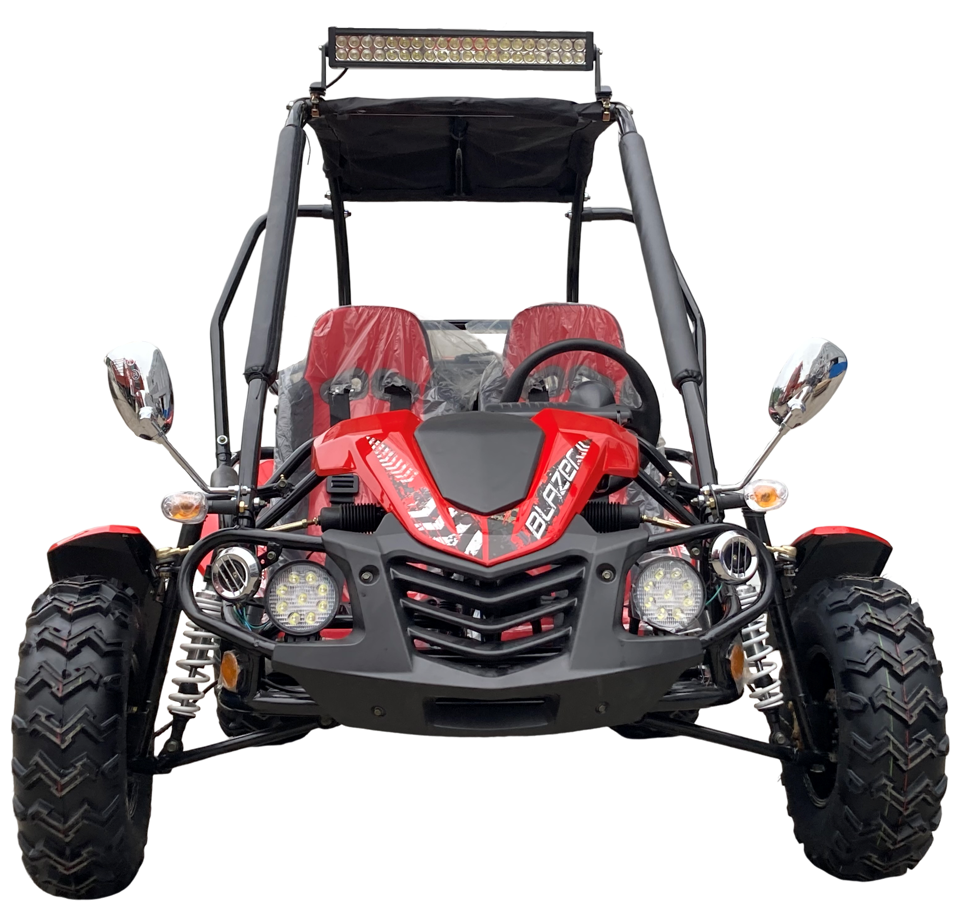 TrailMaster Blazer 200EX EFI Buggy Go Kart, LED Light Bar, Windshield Included