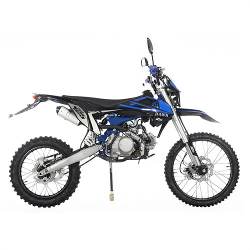 X-PRO Hawk 125cc Dirt Bike with All Lights and 4-speed Manual Transmission! Electric/Kick Start, Big 19in/16in Tires! Zongshen Brand Engine!
