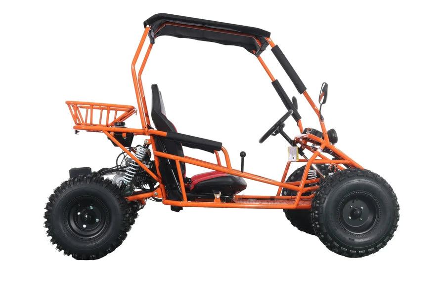 X-PRO Rover 150 Go Kart with 3-Speed Semi-Automatic Transmission w/Reverse, LED Headlights, Big 19in/18in Wheels!