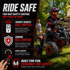 X-PRO Hawk 125cc ATV with Automatic Transmission w/Reverse, LED Headlights, Remote Control! Big 19in/18inTires!