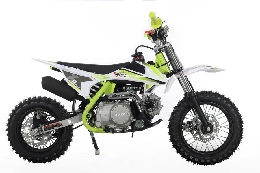 X-PRO X12 110cc Dirt Bike with Automatic Transmission, Electric Start, 12in/10in Wheels!