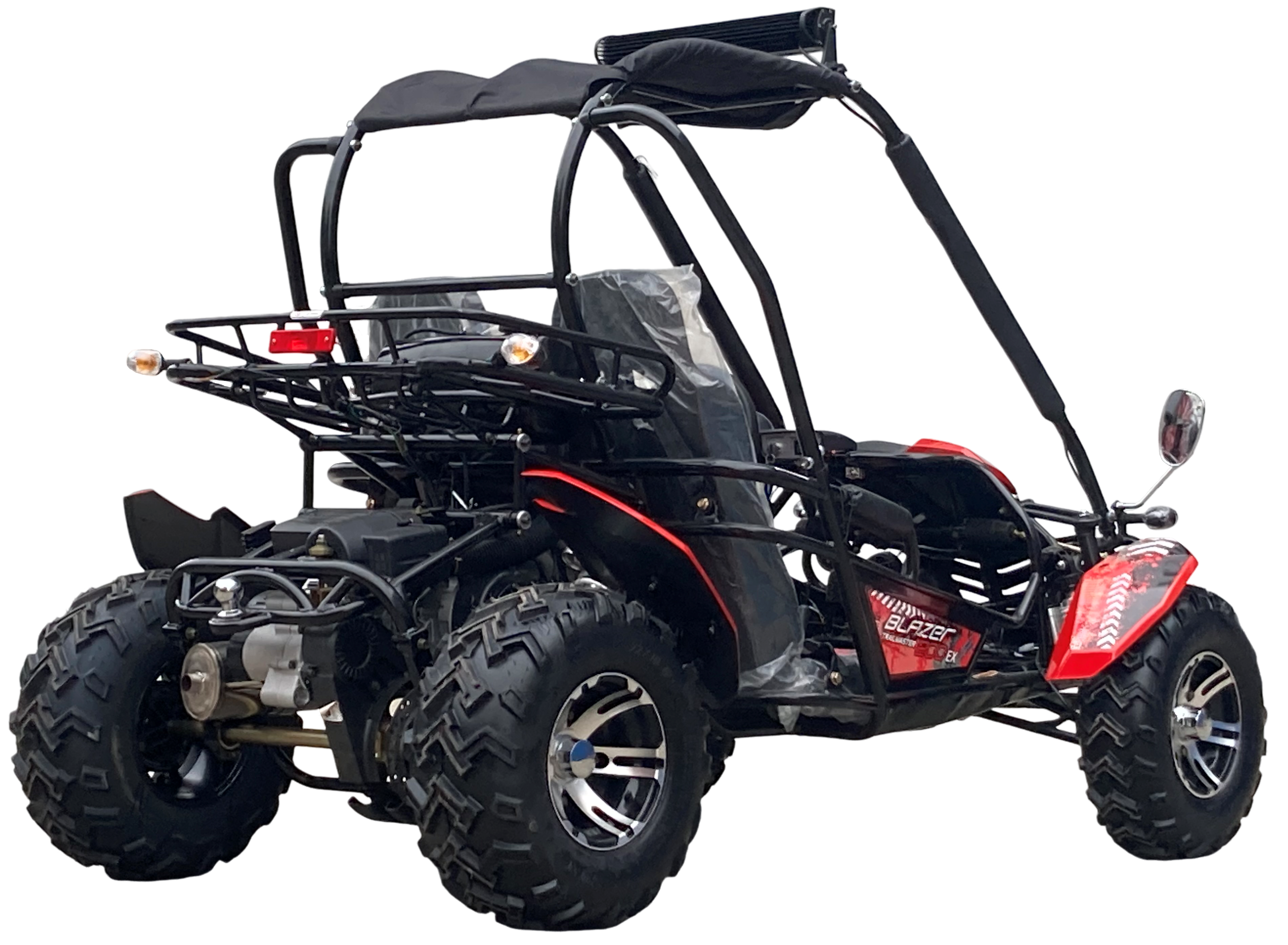 TrailMaster Blazer 200EX EFI Buggy Go Kart, LED Light Bar, Windshield Included